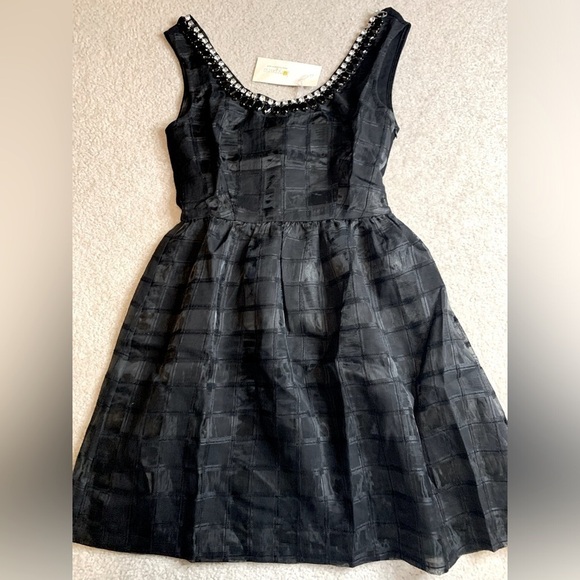 Lucy Paris Black Jeweled Midi Party Dress Women Small New With Tags - Picture 1 of 10